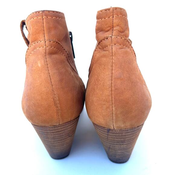 Frye Reina Leather Booties Camel Tan Heeled 7.5 Western Cowgirl Ankle Boots - Picture 10 of 13